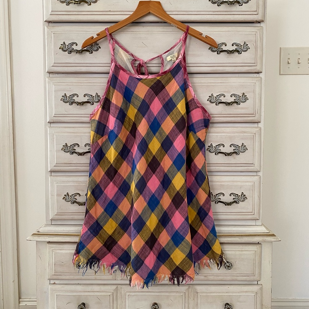 Vici Multicolor Plaid Sleeveless Top